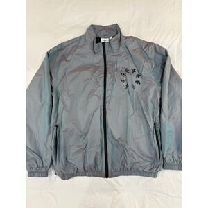 Adidas Adicolor Primegreen Reflective Metallic Windbreaker Jacket Size Large